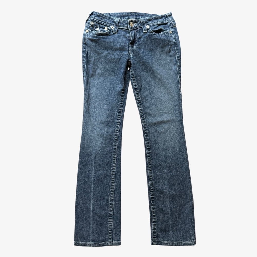 True Religion Y2K Women’s Low Rise Straight Leg Denim Jeans, Blue, Size 28, USA